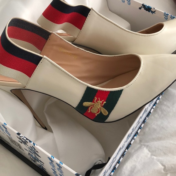 Gucci Shoes - Gucci Slingback Web Bee Pump
